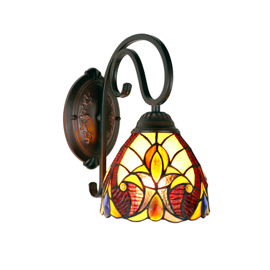 Chloe Lighting Adia Victorian Tiffany-Style Wall Sconce, Dark Bronze, 1 Light, 6.25inx10.88inx11in, Multicolor, Model CH38632AV06-