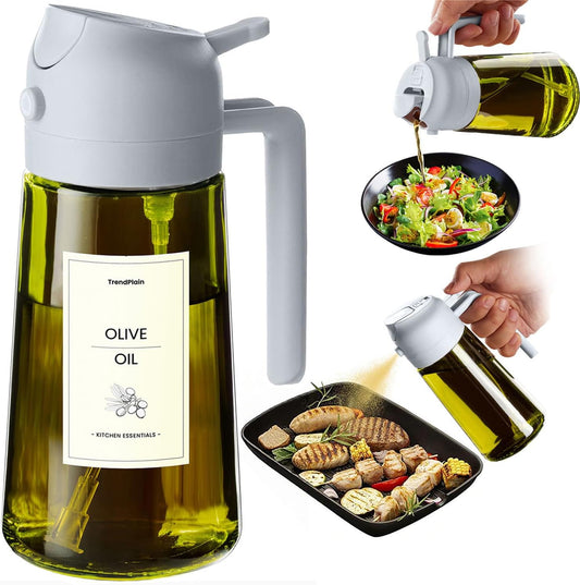 TrendPlain Olive Oil Dispenser Bottle - 16oz Kitchen Gadget & Air Fryer Accessory - Ash Color