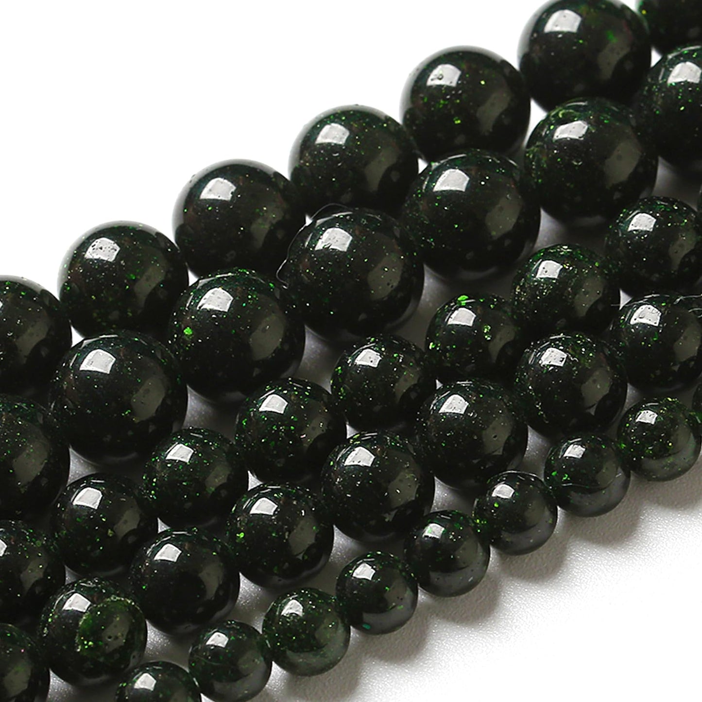 4MM 180pcs Natural Green Sandstone Energy Healing Beads Round Loose Beads for Jewelry Making Bracelet 2 Strands 32"