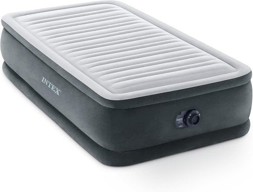 Intex Dura-Beam Deluxe Comfort-Plush Air Mattress - Twin Size with Built-in Electric Pump | 13in Height, 300lb Capacity