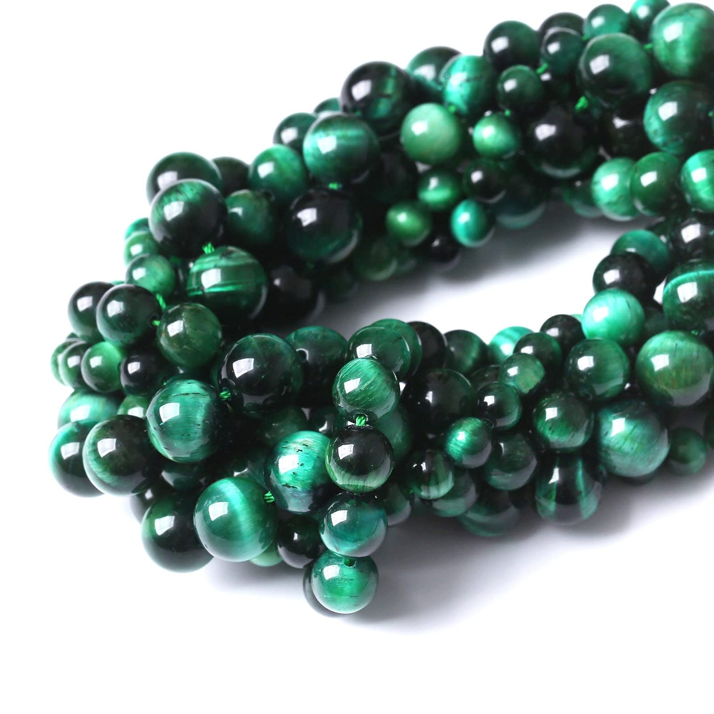 32PCS 12MM AAA Green Tiger Eye Stone Beads Natural Gemstone Bead Crystal Healing Energy Jewelry Making DIY 15 inches