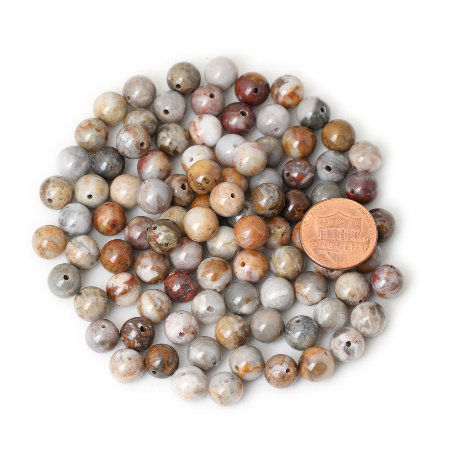 CHEAVIAN 45PCS 8mm Natural Gobi Agate Stone Gemstone Round Loose Beads for Jewelry Making Suppliese 1 Strand 15"