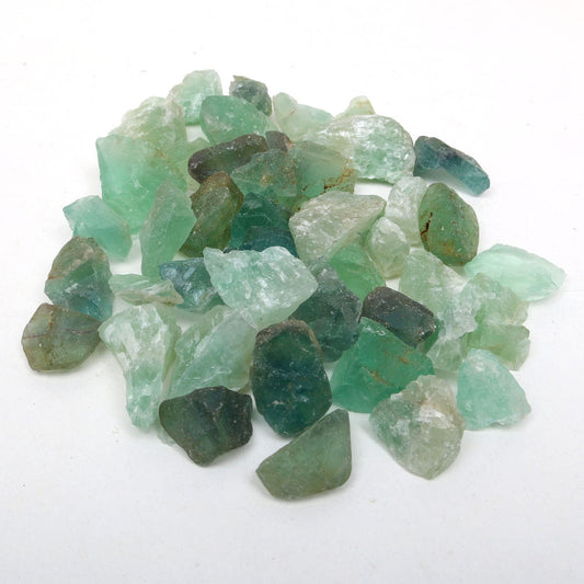 REAL-GEMS Natural Raw Healing Crystals Rough Stones for Tumbling, Cabbing, Polishing, Wire Wrapping, Wicca & Reiki Crystal Healing, Mix Gemstones,7 Chakra (Green Flourite)