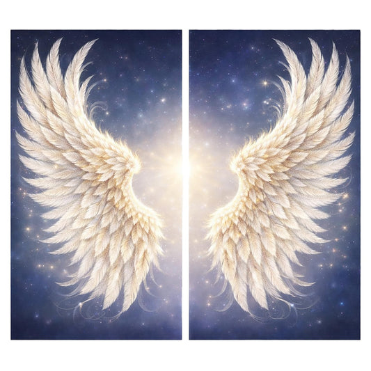 2-Panel Angel Wings Large Diamond Art Kit for Adults, Advanced Big Size Decor Gem Full Round Drill Diamond Painting Dots Art Kits for Shared Crafting & Home Decor 15.7 x 23.6 Inch Each Canvas