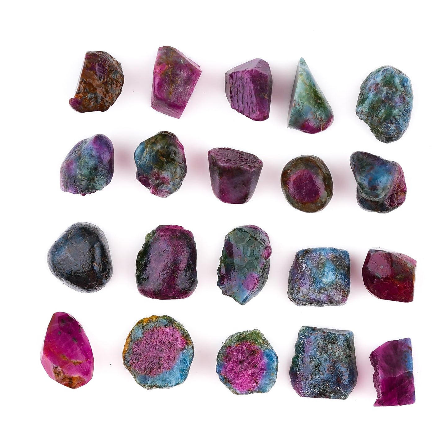 ColouredRocks (20 pcs.) RUBY KYANITE Raw Crystals, Raw Stones, Rough Gemstones, Jewelry Making Supply, Cabbing, Polishing, Cutting, DIY, Crafts (50+ carats.) (7-10 mm.)