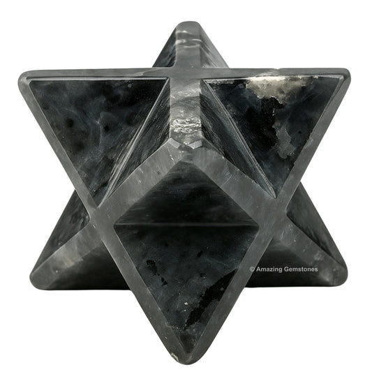 Amazing Gemstone Larvikite Merkaba Crystal - 1 Inches Metaphysical Merkaba Star for Meditation - Energetic Tetrahedron Crystal and Healing Stones for Spiritual Growth and Healing (20-25mm)