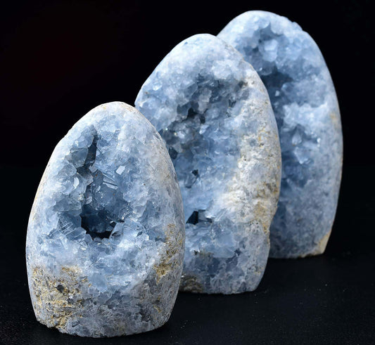 FZBHRO Natural Blue Celestite Cluster Geode Healing Crystal Stone Collection Mineral Specimen Home Office Decor Meditation Gifts 0.8-1.3 Pound