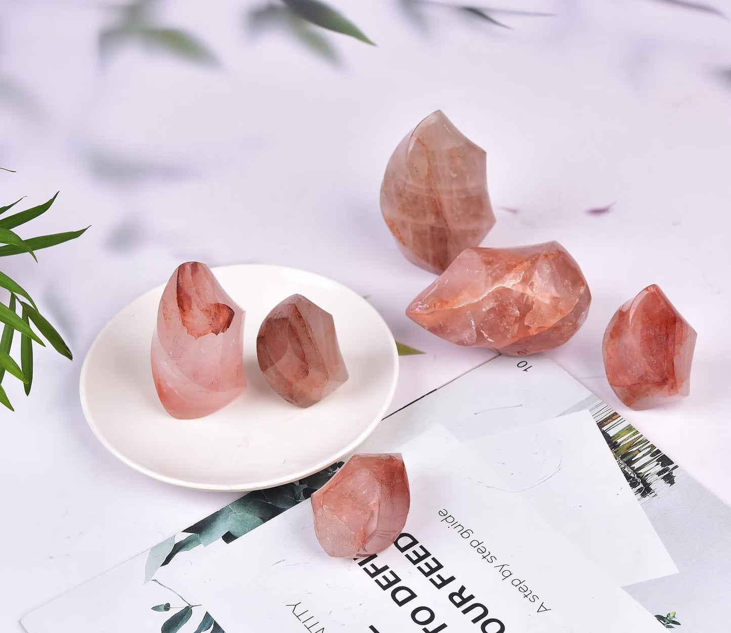 AMOYSTONE Red Hematoid Flame Shaped Stone Towers Obelisk Natural Healing Crystal Quartz Reiki Energy Decoration Home Office Small 1.0LBS