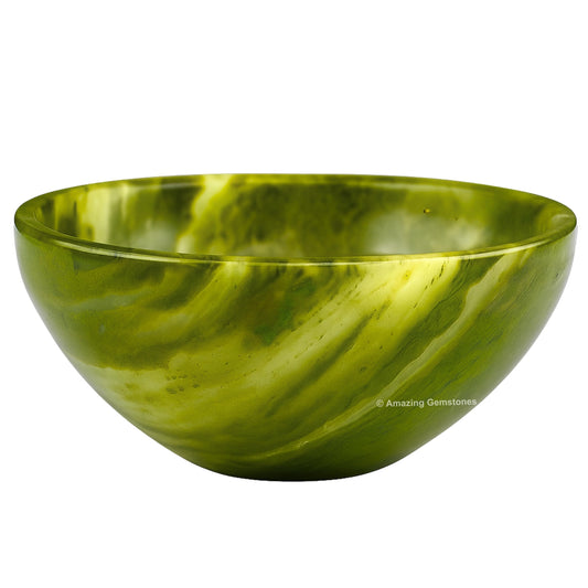 Vesuvianite Crystal Bowl - 2 Inch Decorative Bowls for Room and Home Decor - Gemstone Healing Crystals for Elegant Display, Positive Energy Balance and Gift