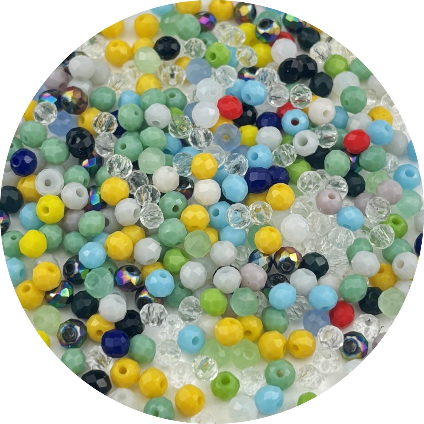 Pinhoollgo 500pcs 3mm Crystal Glass Beads Faceted Rondelle Glass Spacer Beads for Bracelets Necklace Pendants Earrings Key Chains Jewelry Making(Random Colors)