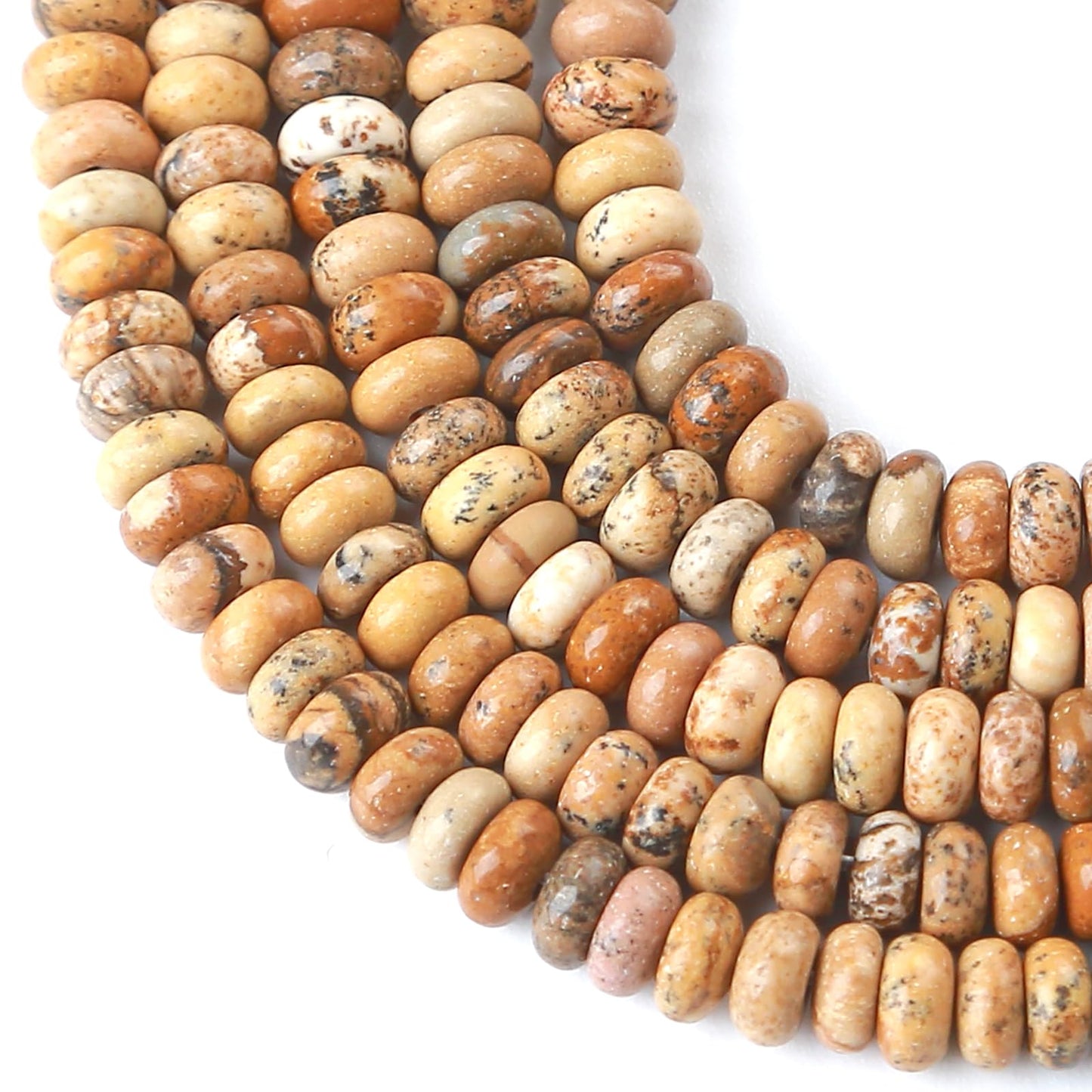 2x4MM 150PCS Picture Jasper Tube Rondelle Abacus Disk Spacer Loose Beads for Jewelry Making