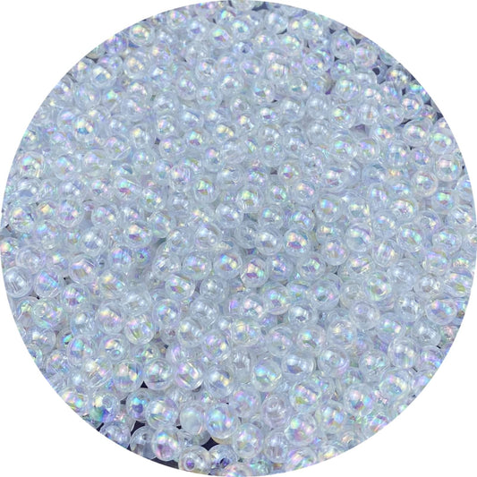 1000 Pcs 6mm Acrylic Round Beads AB Colors Round Spacer Beads for Earring Bracelet Necklace Key Chains Jewelry DIY Craft Making(Clear AB)
