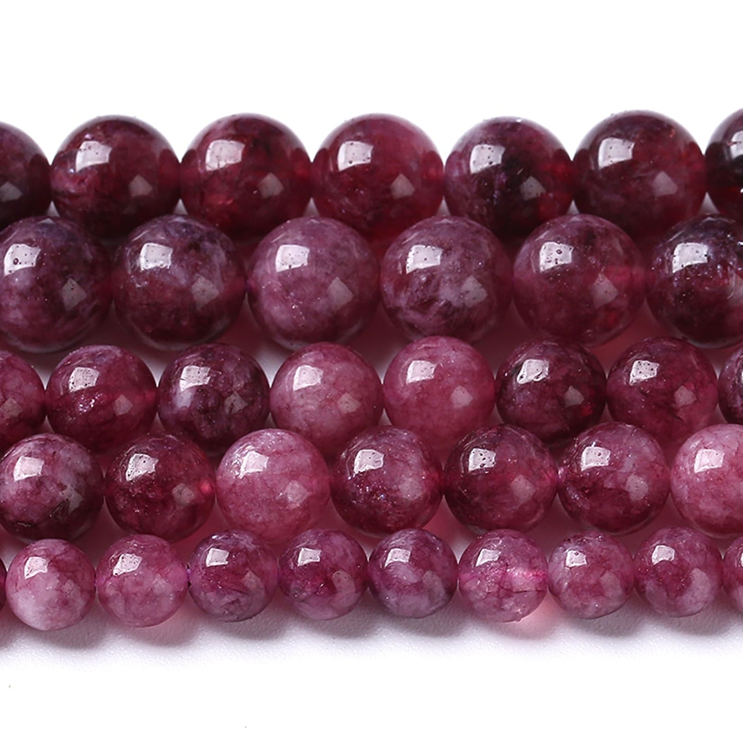 180PCS 4MM Natural Stone Kunzite Purple Jade Beads Round Loose Beads for Jewelry Making Bracelet 2 Strands 32"