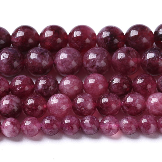 180PCS 4MM Natural Stone Kunzite Purple Jade Beads Round Loose Beads for Jewelry Making Bracelet 2 Strands 32"