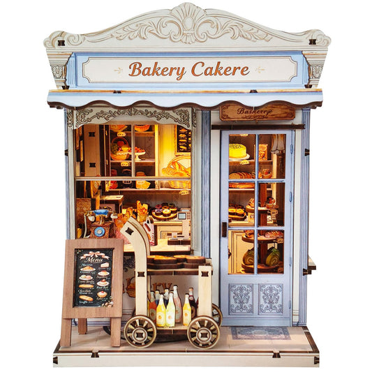 Qvtekn Book Nook Kits for Adults - DIY Miniature Bakery & Patisserie Dollhouse |Cozy 3D Wooden Puzzle, a Thoughtful Gift for Easter,St. Patrick’s Day, Holidays, Family, Friends, Girlfriend&Classmates