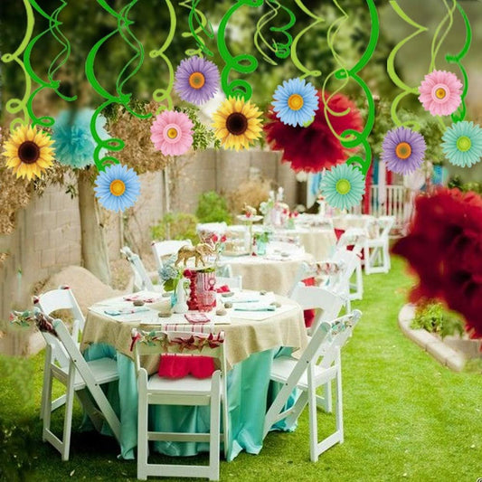 Anor Wishlife 30Ct Spring Sun Flower Hanging Swirl Decorations,Themed Birthday,Party Supplies,Ceiling Decorations for Girls,Boys,Kids,Home,Classroom,Office,Baby Shower