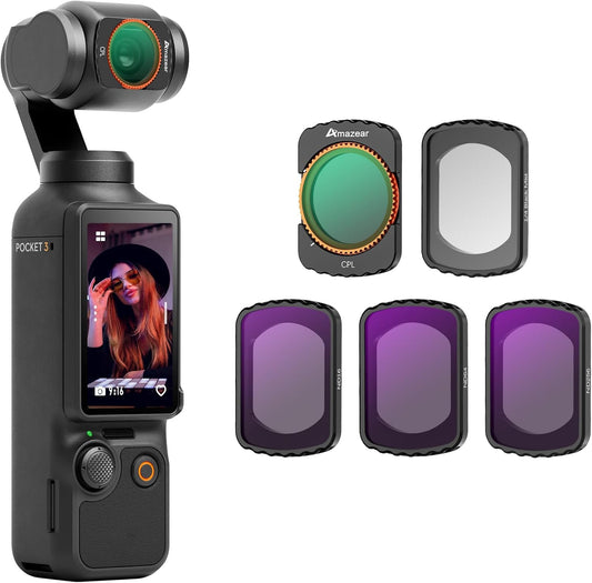 AMAZEAR 4/3 1/4 ND16/ND64/ND256 5 Pack ND CPL Filters Kit for DJI Osmo Pocket / Xtra Muse Gimbal Camera Accessories