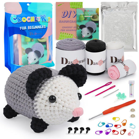 Dasonwin Crochet Kit for Beginners Adults & Kids, Learn to Crochet Step-by-Step with Video Tutorials, Easy Amigurumi Animal DIY Craft Kit, Complete Starter Set,Gift for Women & Teens