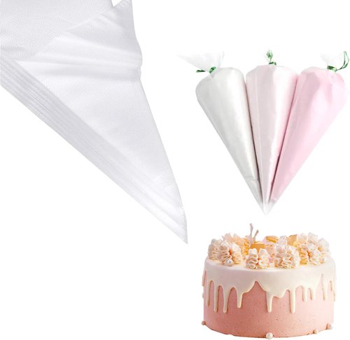 100 Pieces Piping Bags - Anti-Burst 12-Inch Disposable Icing Bags for Cake Decorating | Non-Slip Pastry Bags