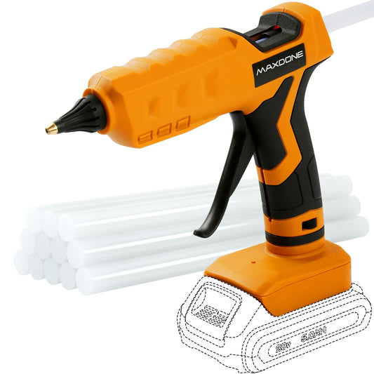 100W Cordless Hot Glue Gun for DeWalt 20V MAX Battery (Tool Only) Wireless Power Glue Gun Full Size with 12pcs Glue Sticks(0.43")(11mm) for Art DIY Craft Home Repair School(Battery Not Included)