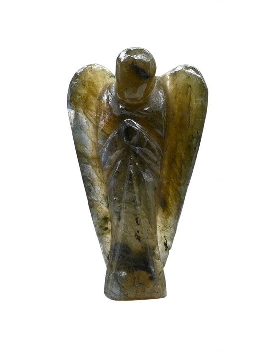 Amazing Gemstone Labradorite Crystal Guardian Angel Figurines Ornament for Healing Birthstone, Decoration Statue (Hand Carved Pocket Gemstone Angel) (1.5 inch)