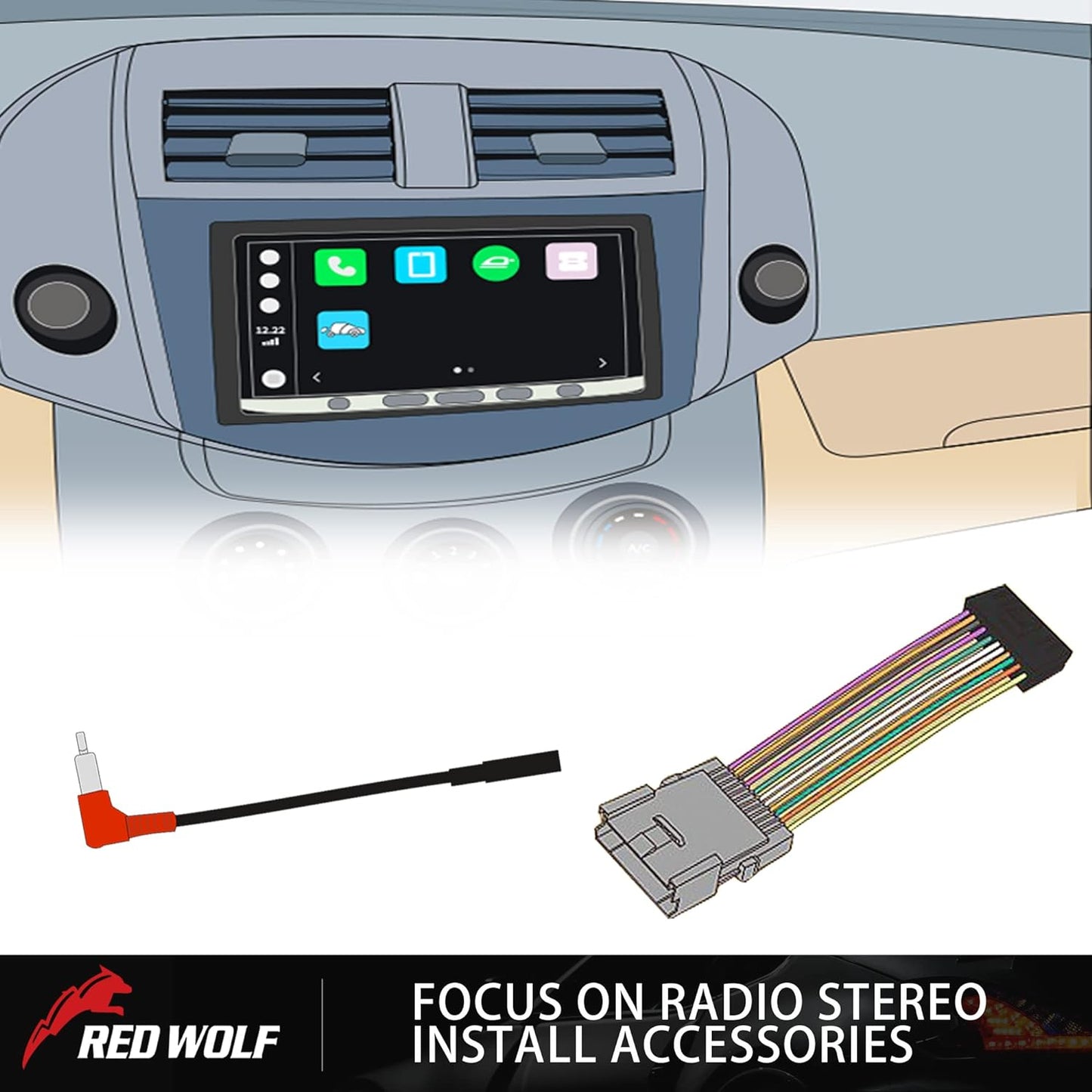 1985-1997 RED WOLF Car Radio Stereo Wiring Harness for Select Geo Metro Prizm Isuzu Trooper Install Aftermarket CD
