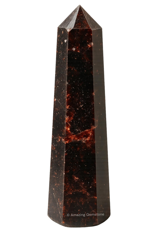Amazing Gemstone Garnet Crystal Towers - Natural Healing Crystal Point Obelisk for Reiki Healing and Crystal Grid (3" to 4" INCH)