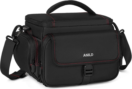 ANILD DSLR Gadget Bag, Crossbody Camera Bag for Photographers, Solid Water-resistant Travel Photography Camera
