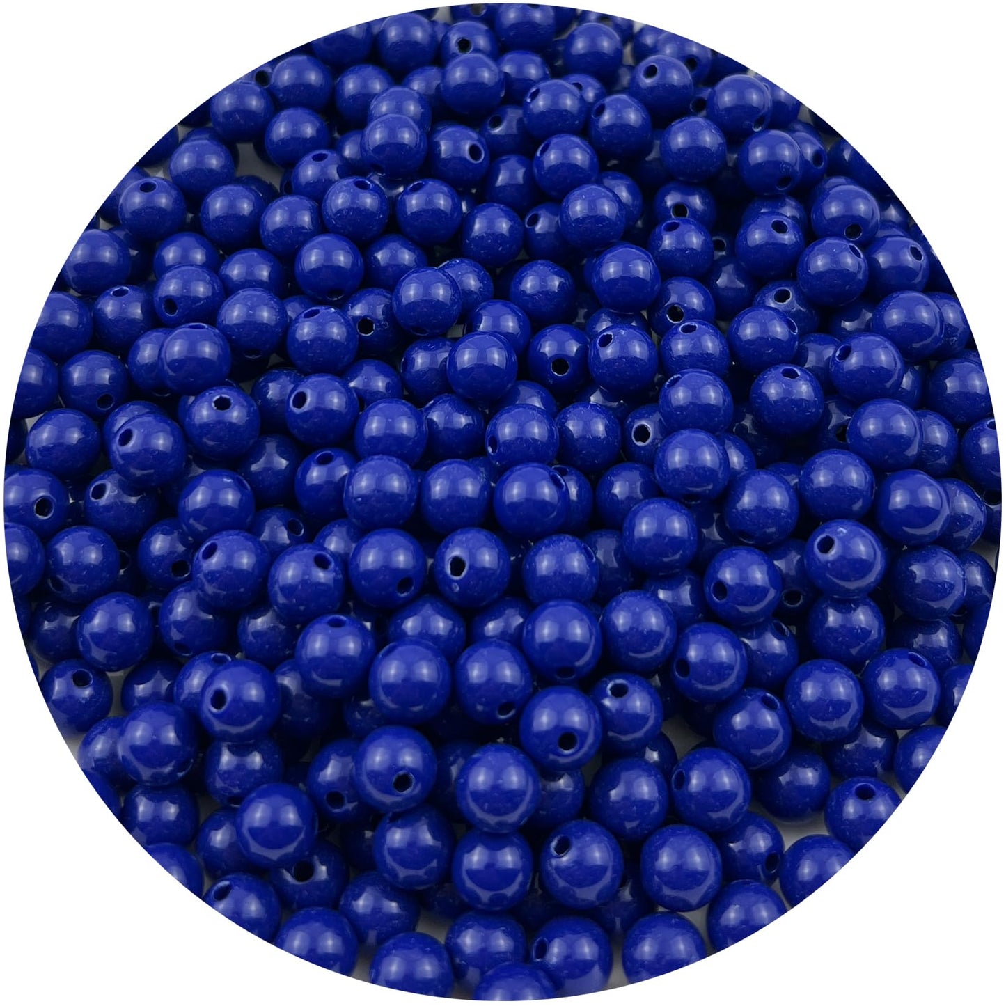 Mulutoo 200Pieces 10MM Acrylic Round Beads Round Acrylic Balls Chunky Beads Smooth Spacer Plastic Pastel Beads Craft Beads for Necklace and Bracelet Making Crafting Supplies(191-deep Royal Blue)