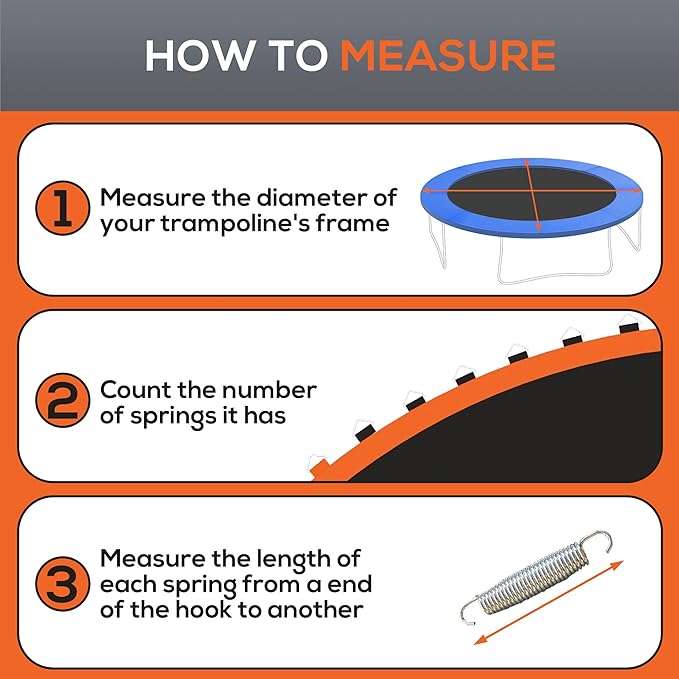 Soozier Trampoline Replacement Mat, Fits 12' Trampoline with 72 V Hooks, 5. 5" Springs, Trampoline Mat with 8 Rows of Stitching, Spring Pull Tool Spring, Frame not Included