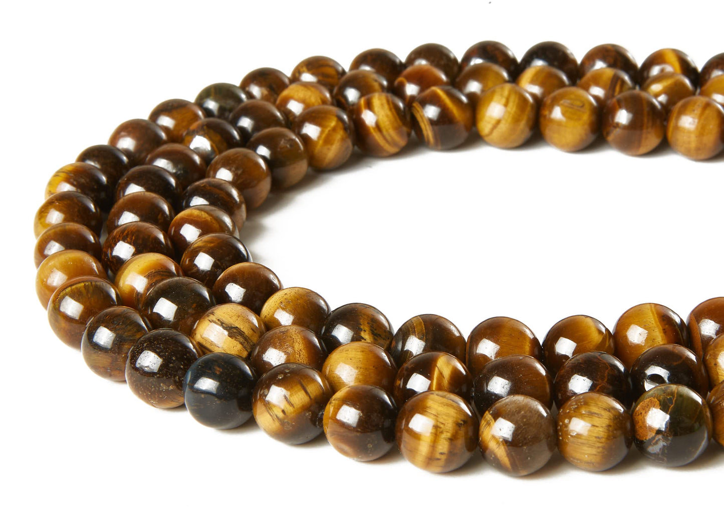 100pcs 10mm Yellow Tiger Eye Beads Natural Gemstone Beads Round Loose Beads for Jewelry Making