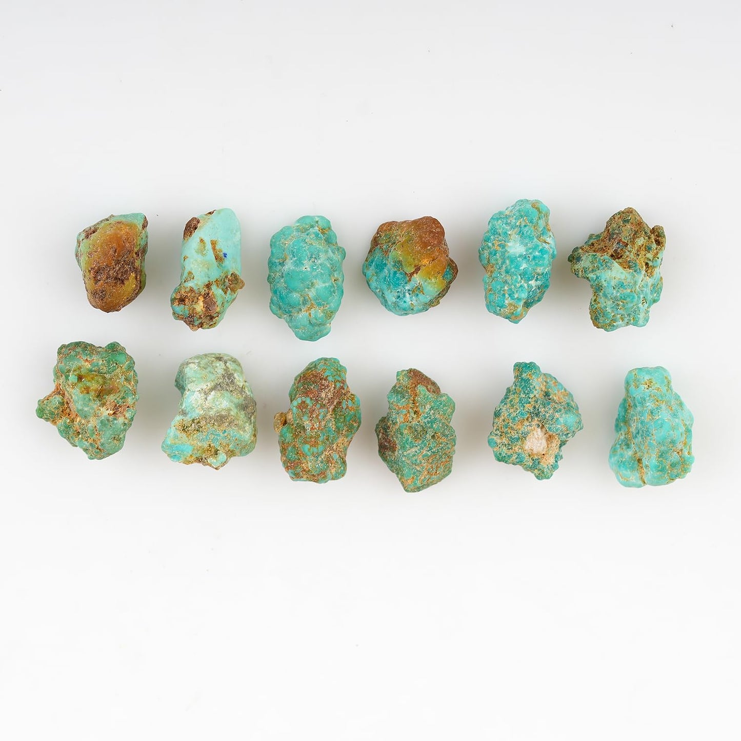 ColouredRocks 30 carats. Tibetan Turquoise Crystals, Raw Stones, Rough Gemstones, Jewelry Making Supply, Cabbing, Polishing, Cutting, DIY, Crafts (12pcs) (5-8mm)
