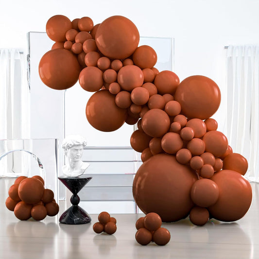 PartyWoo Dark Brown Balloon Arch Kit - 127pcs in Various Sizes for Birthday & Baby Shower Decor