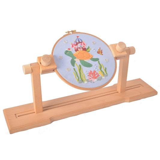 Adjustable Embroidery Hoop Stand, guofa Wooden Cross Stitch Stand Holder for DIY Craft Sewing, Easy Operation Lifesaver Embroidery Supplies