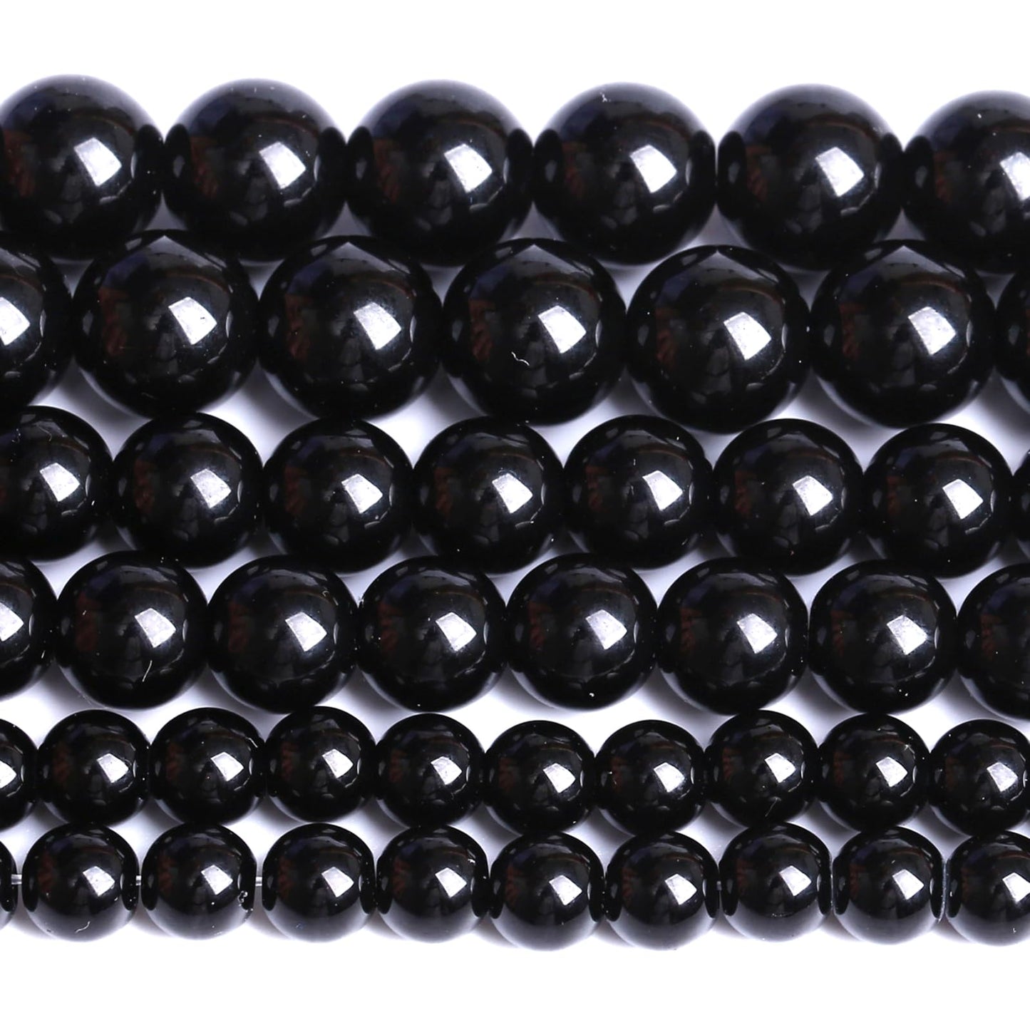 4MM Natural Black Agate Gemstone Beads Round Loose Stone Beads for Jewelry and Bracelets Making 180pcs 2 Strands 32"