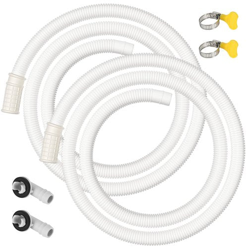 Kerykwan 2 Pack 5 Ft Air Conditioner Drain Hose Kit, Plastic Tube for AC Condensate, Flexible AC Drain Hose for Mini Split AC Portable AC Washer Dishwasher Faucet
