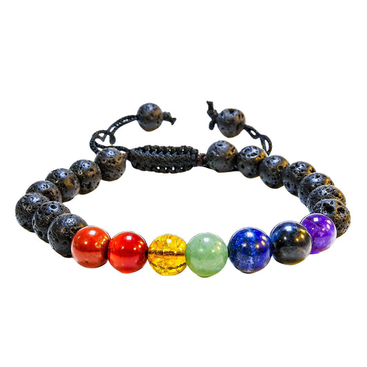 ANAYA AGATE Healing Crystal Bracelet – Chic Gemstone Bracelet for Men and Women – 8mm Round Bead Bracelets for Spiritual Healing, Protection, Positive Energy - 7 Chakra, Lava