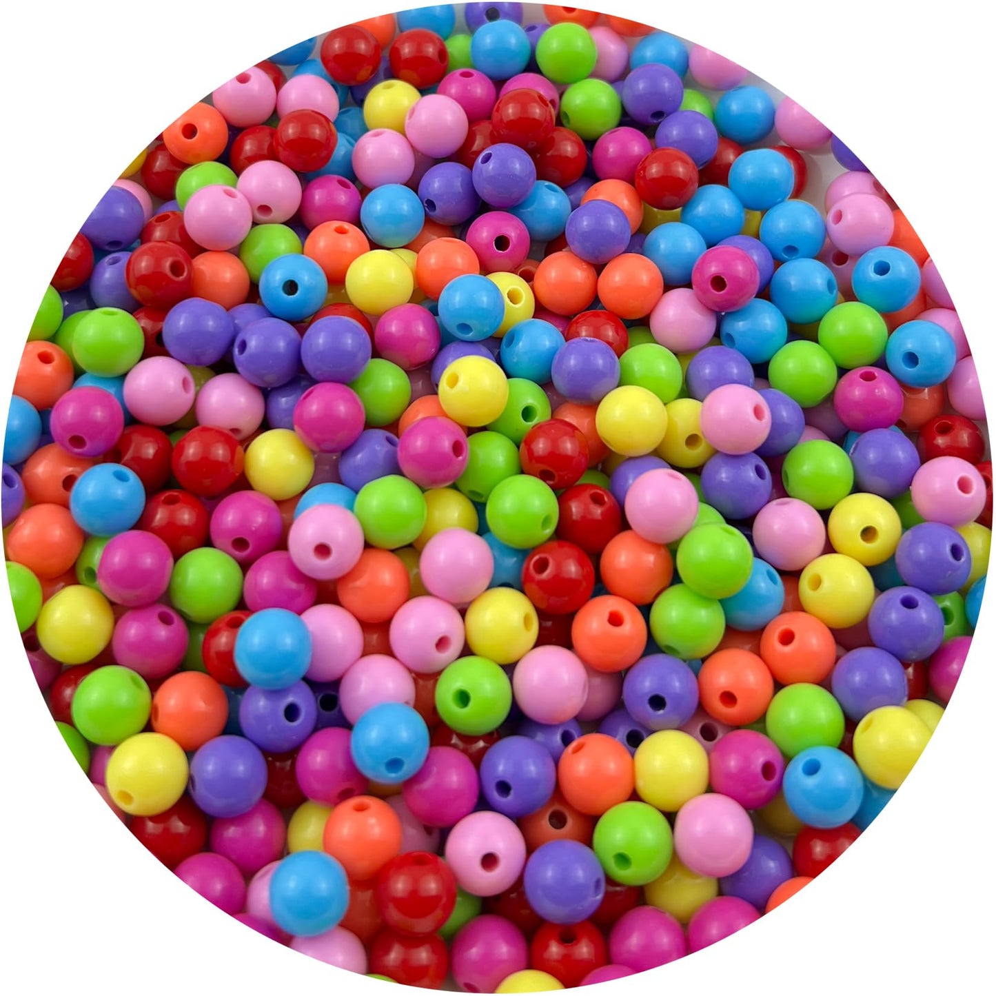 Mulutoo 200Pieces 10MM Acrylic Round Beads Round Acrylic Balls Chunky Beads Smooth Spacer Plastic Pastel Beads Craft Beads for Necklace and Bracelet Making Crafting Supplies(174-dark Mixed Color)