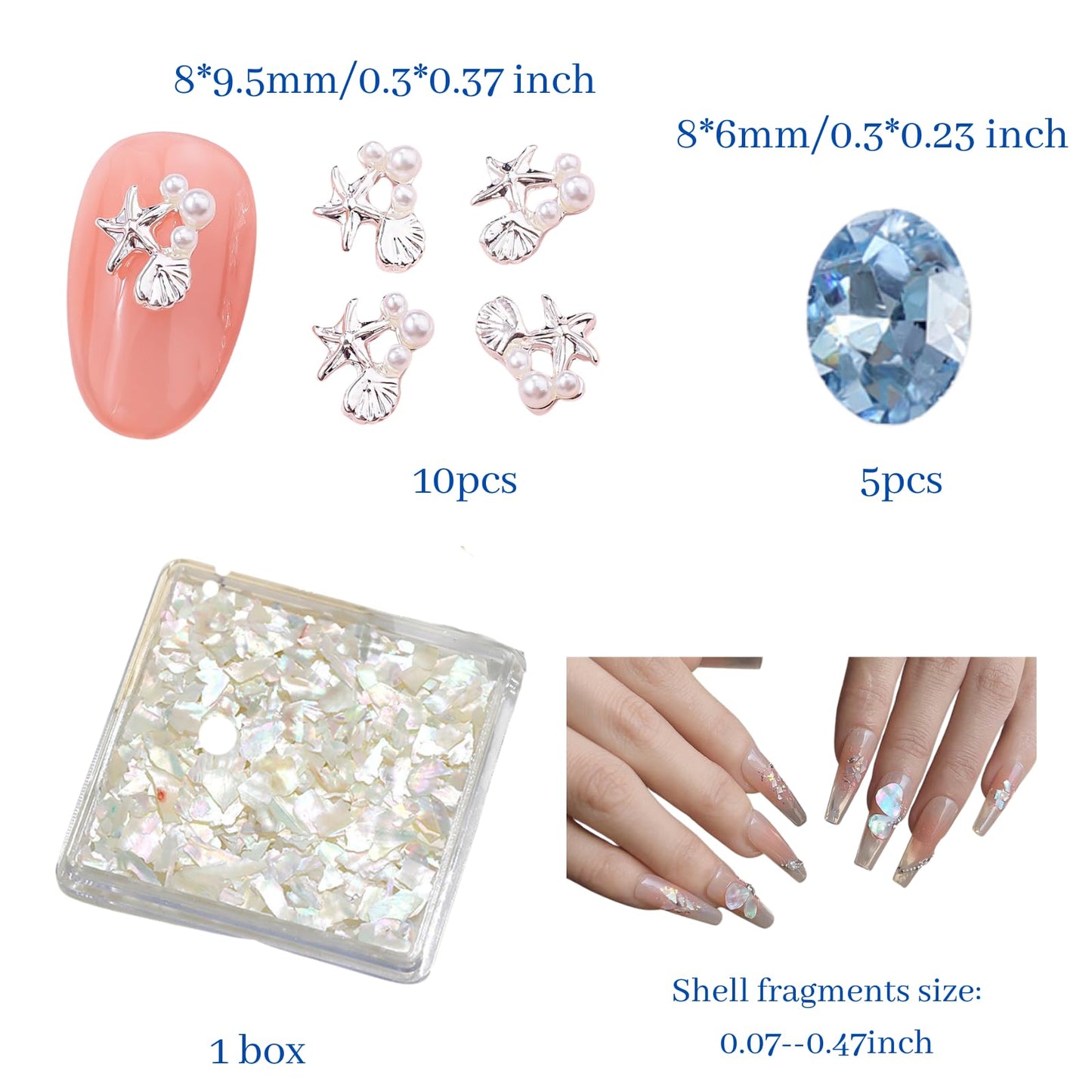 Nail Client Loyalty Reward Card + Ocean Nail Charm Bundle
