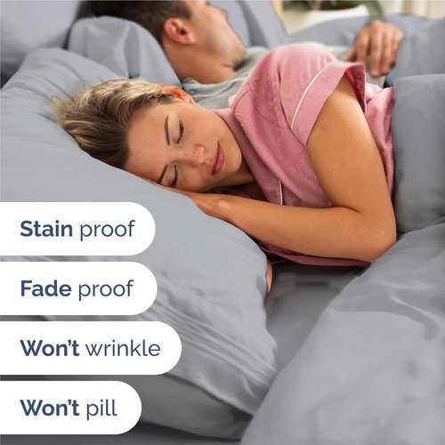 Comfy Breathable Cooling Bed Sheets Set by [Brand Name] - Luxury 4-Piece Full Size - Deep Pockets, Soft & Wrinkle-Free - Oeko-Tex Certified, Steel Blue
