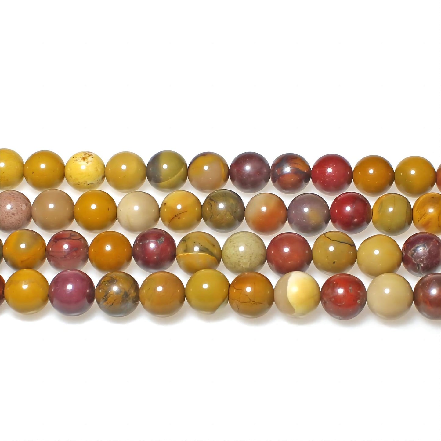 MJDCB Natural Stone Beads Moonkaite Jasper Egg Huangshi Round Loose Beads for Jewelry Making DIY Bracelet Necklace (4mm)