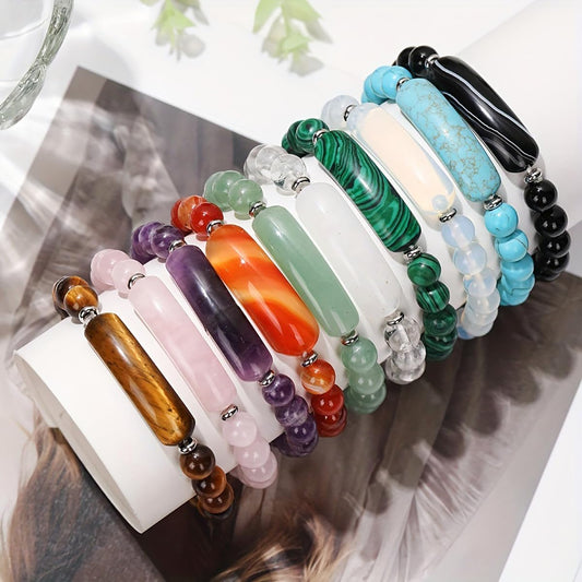 APIUWOXE Link Pheromone Bracelet Rose Quartz for Women, 8mm Crystal Beads Stretch Chakra Energy Stone Pink Love Bracelets Good Luck Handmade Jewelry Bangle Gifts Idea for Young Adult Women Green