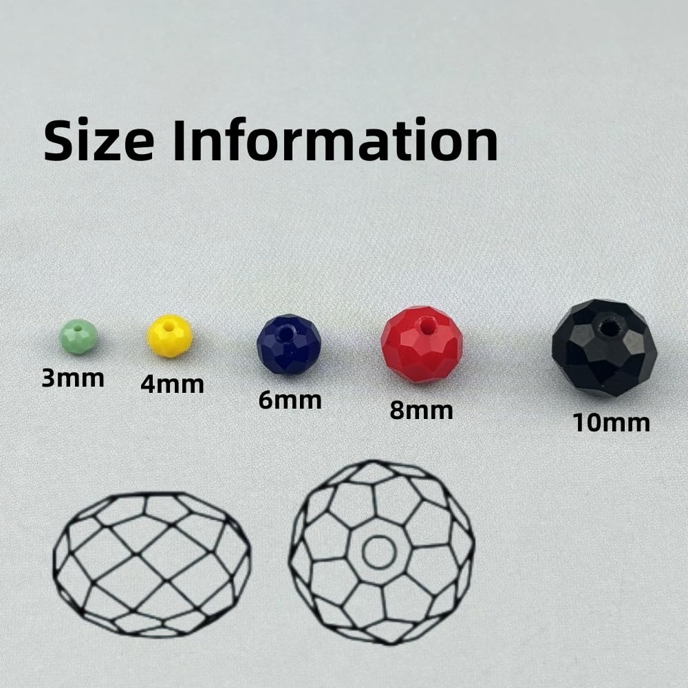 Pinhoollgo 100pcs 8mm Crystal Glass Beads Faceted Rondelle Glass Spacer Beads for Bracelets Necklace Pendants Earrings Key Chains Jewelry Making(Random Colors)