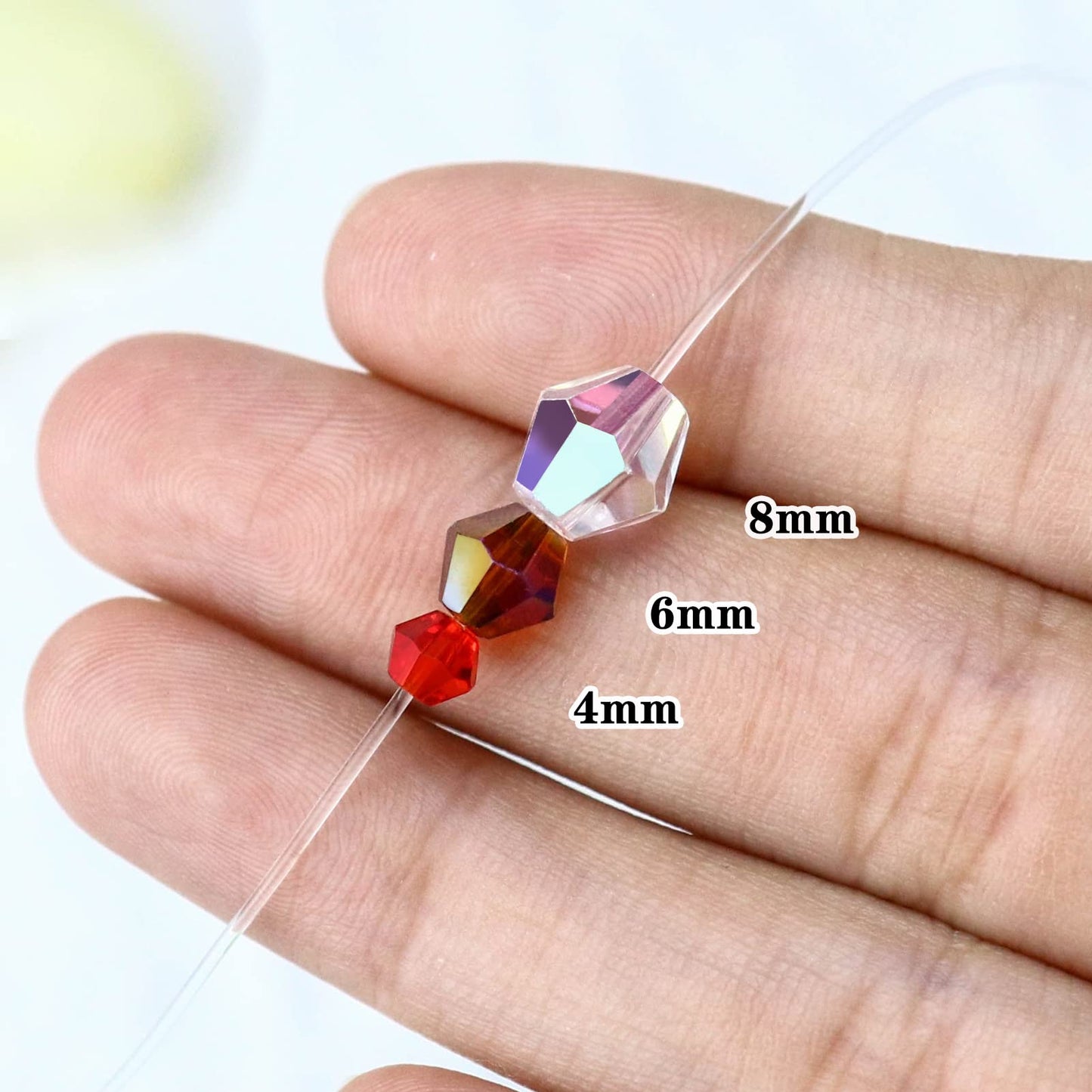 Dowarm 250PCS Crystal Bicone Beads 6mm, Bulk Small Faceted Bicone Glass Beads for Jewelry Making, Craft, DIY Bracelet, Necklace, Suncatcher