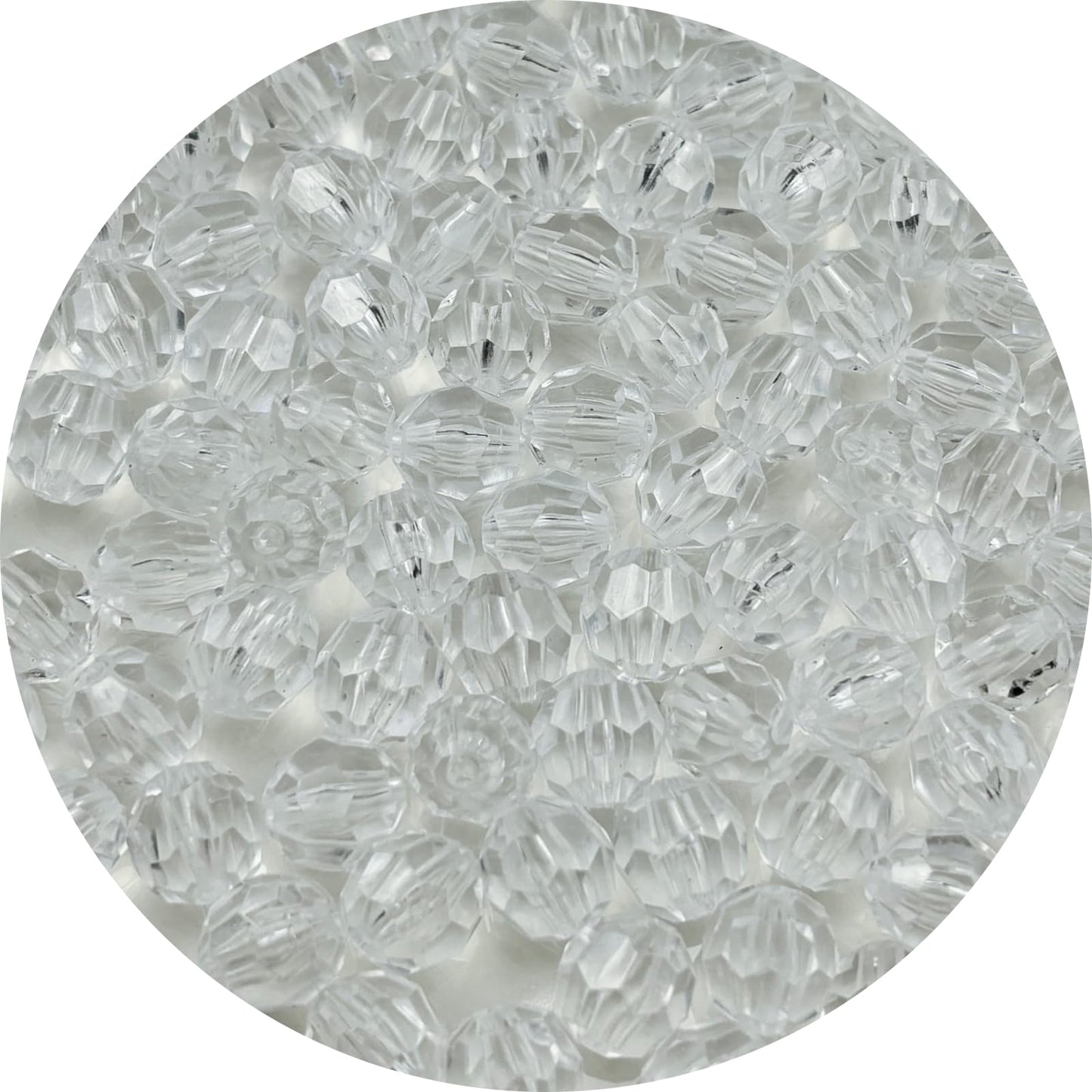 YUEXIGO 200pcs 10mm Acrylic Round Faceted Beads for Crafts Faceted Spacer Beads for Sewing Crafts Decoration Necklaces Bracelets Earrings Jewelry Making(Transparent)