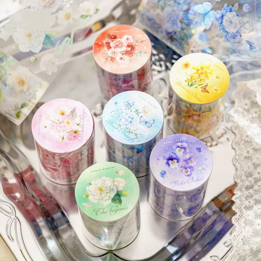 ArmorSmith Decorative Stickers for Scrapbooking, Small Colorful Stickers for Adults, Scrapbook Supplies (Flower Shadows and Poetry)