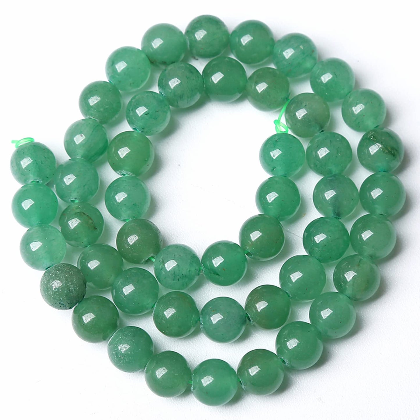 75PCS 10MM Natural Stone Green Aventurine Gemstone Loose Beads for Jewelry Making DIY Bracelet