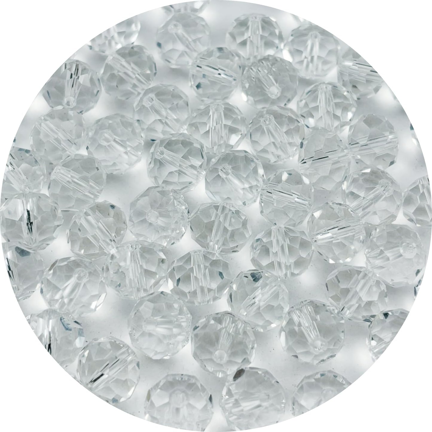 Pinhoollgo 400pcs 4mm Crystal Glass Beads Faceted Rondelle Glass Spacer Beads for Bracelets Necklace Pendants Earrings Key Chains Jewelry Making(Transparent)