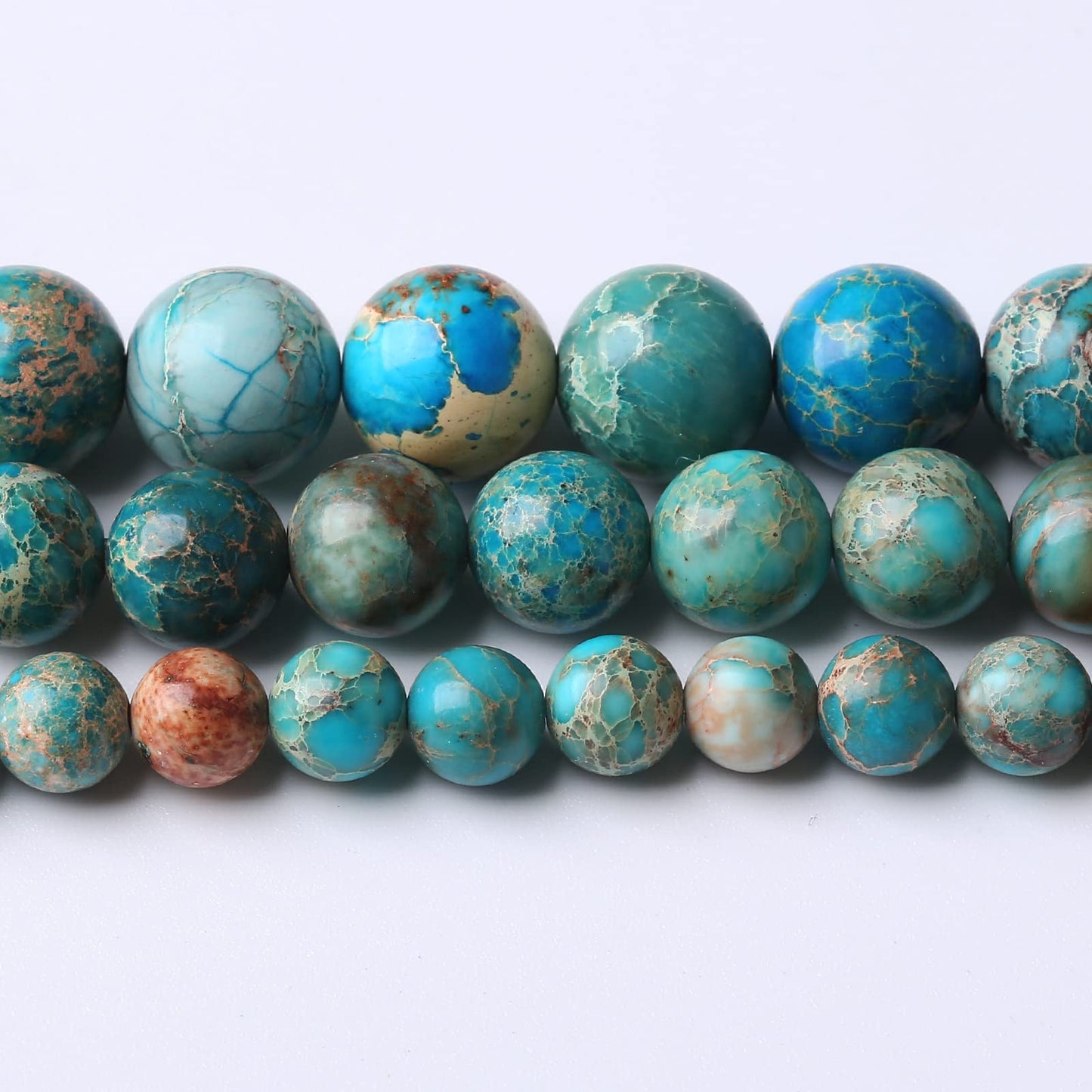 90PCS 4MM Blue Imperial Jasper Beads Stone Beads Natural Gemstone Bead Crystal Healing Energy Jewelry Making DIY 16 inches