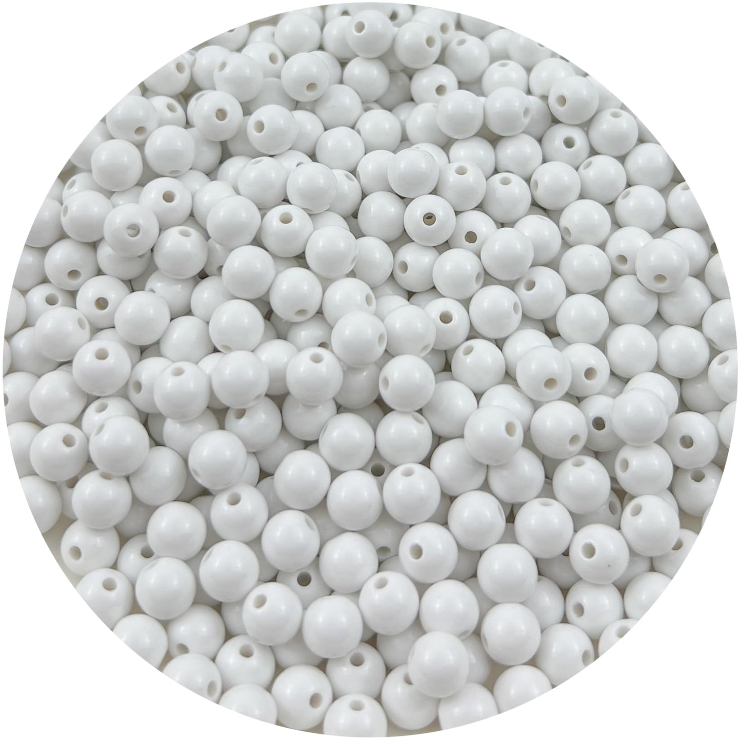 Mulutoo 200Pieces 10MM Acrylic Round Beads Round Acrylic Balls Chunky Beads Smooth Spacer Plastic Pastel Beads Craft Beads for Necklace and Bracelet Making Crafting Supplies(176-white)
